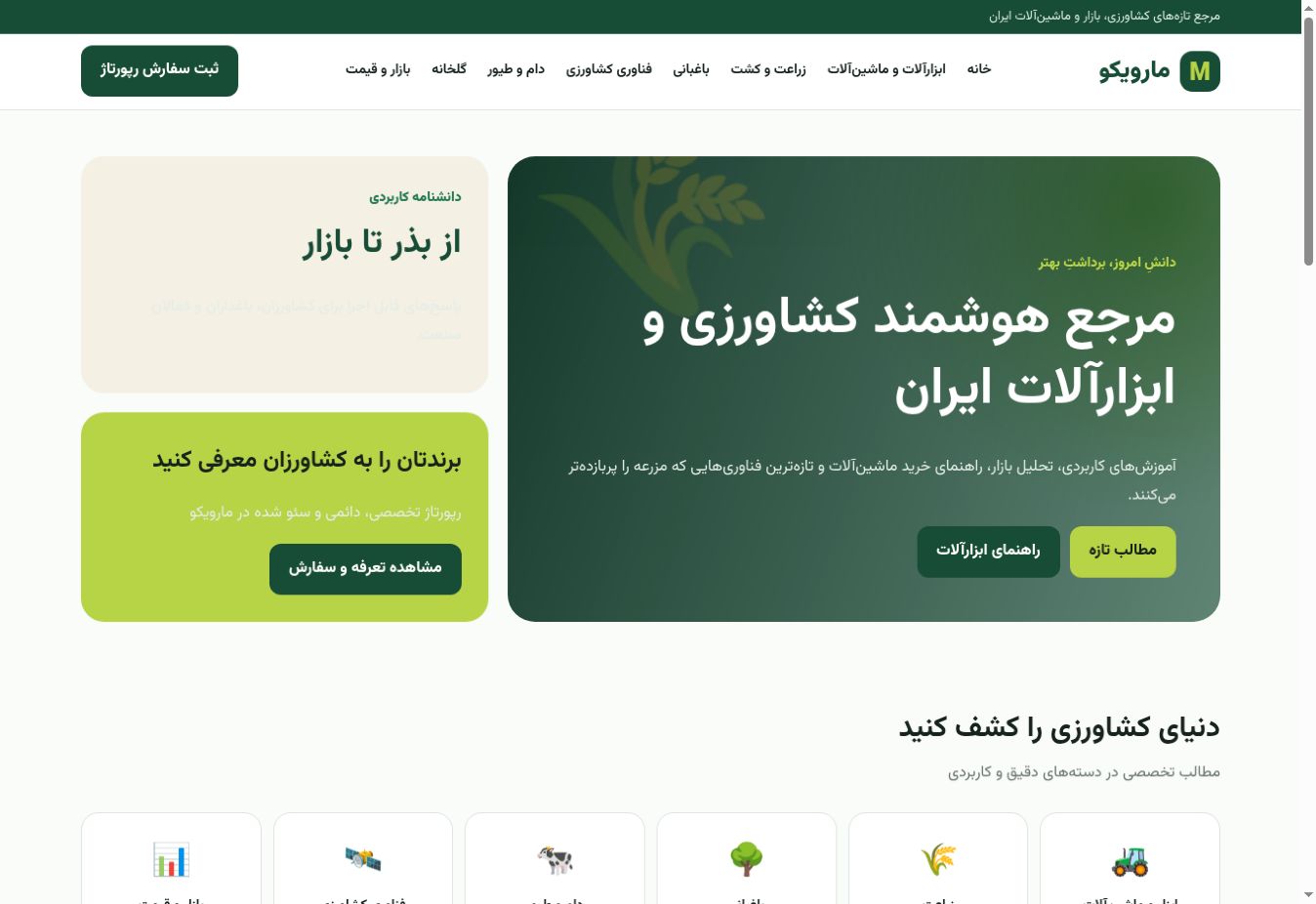 نمونه طراحی سایت مارویکو