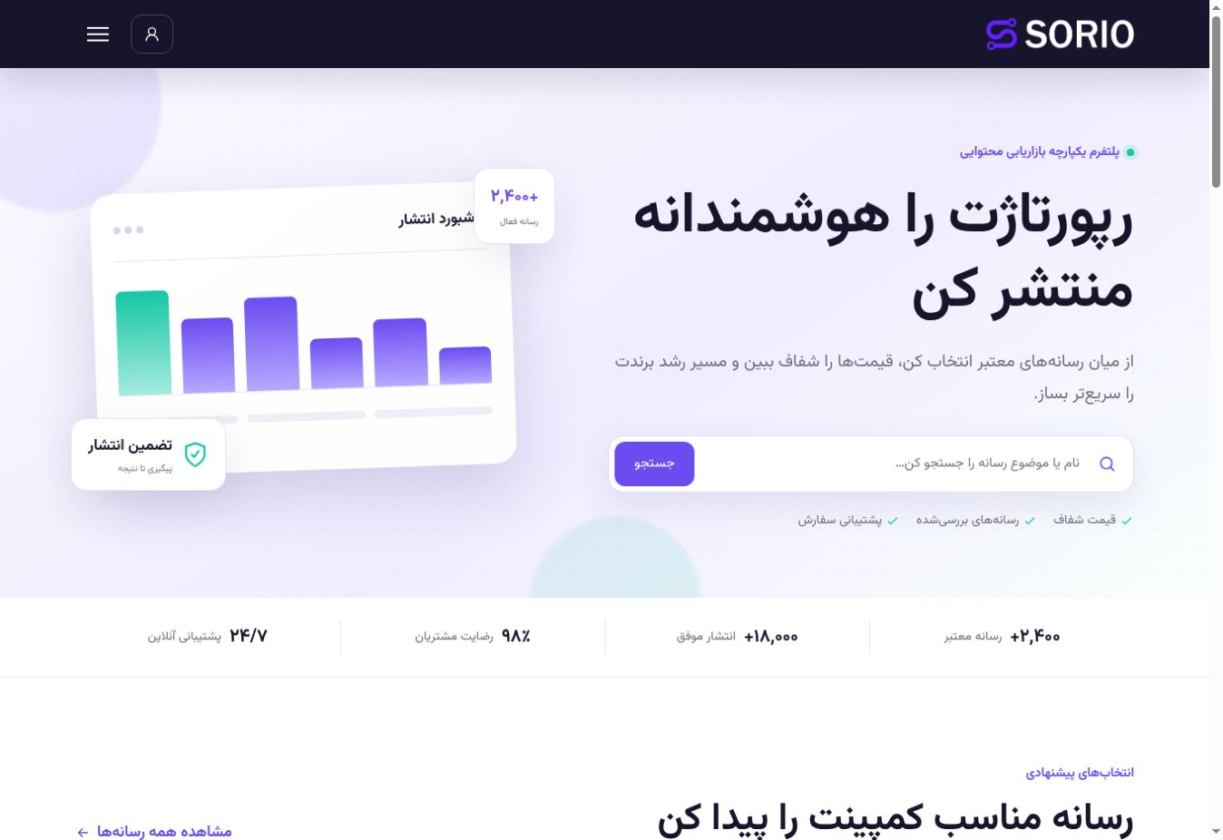 نمونه طراحی سایت سوریو