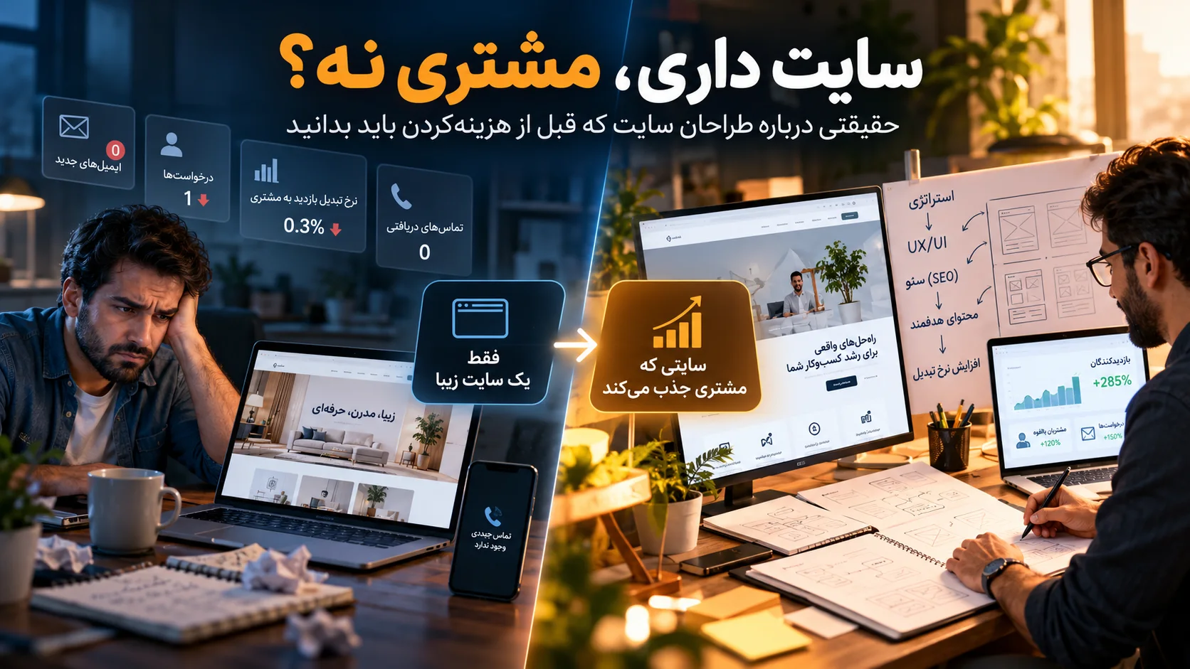 سایت داری، مشتری نه؟ حقیقتی درباره طراحان سایت که قبل از هزینهکردن باید بدانید